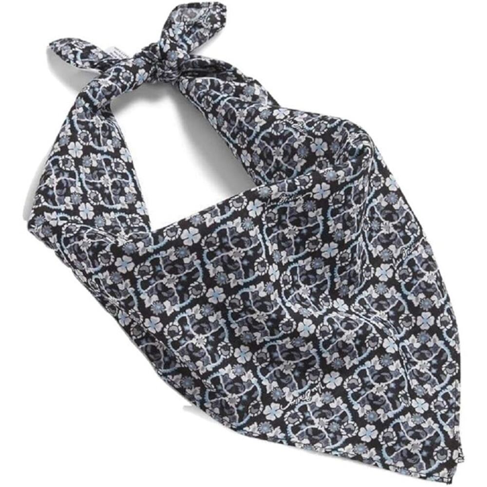 Vera Bradley Print Bandana Scarf in Charcoal Vines